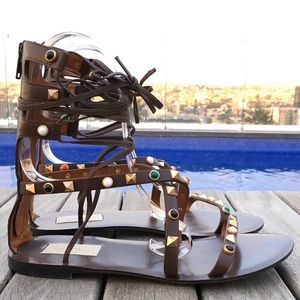 VALENTINO Rockstud Rolling Galdiator Sandals 36